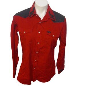 Wrangler Western Rodeo Youth Red Black Shirt XXL 18-20